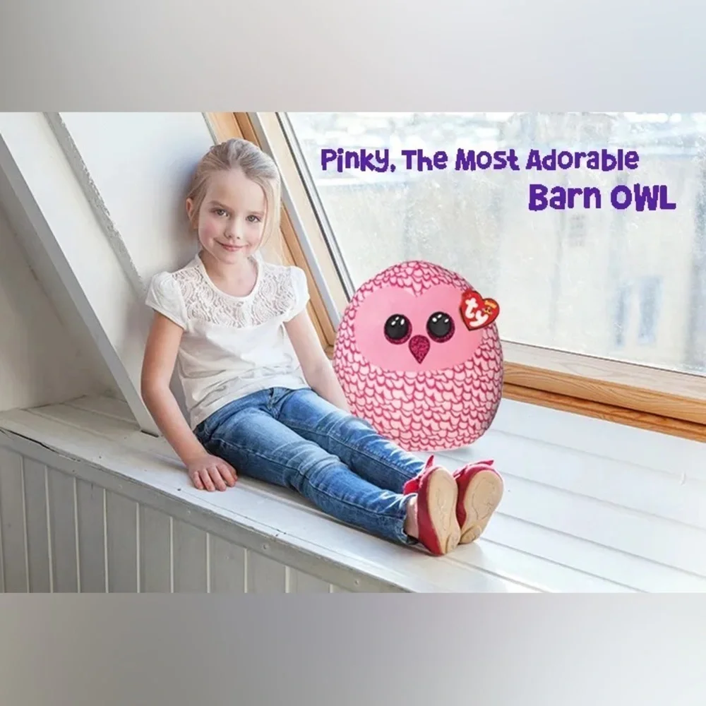 TY Squish-A-Boo Pinky Owl 14 Inch Plush Toy NWT